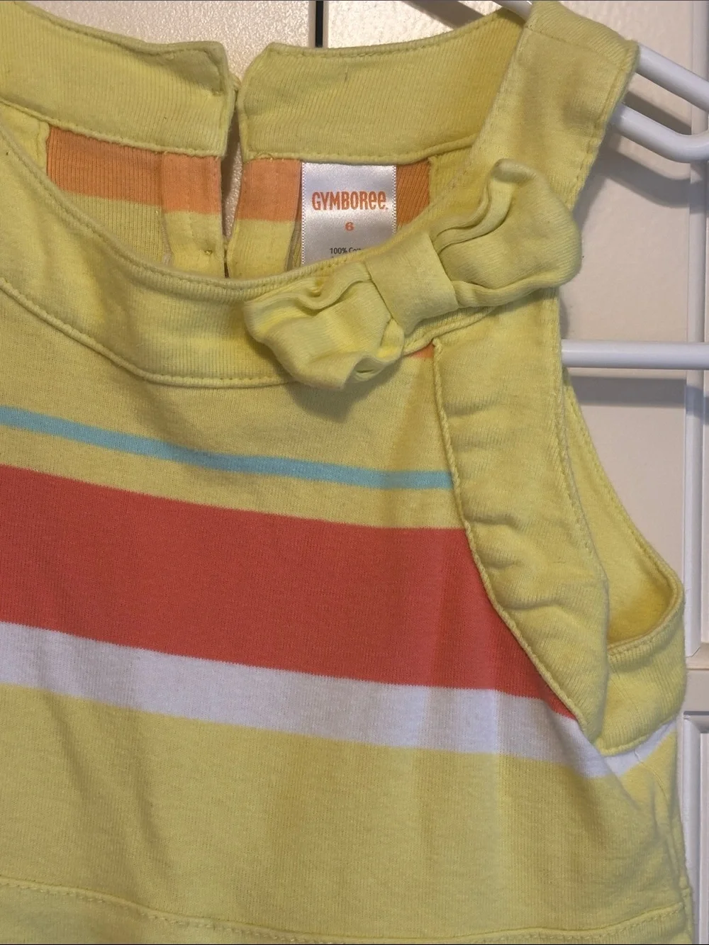 Gymboree Yellow Multi-Stripe Sundress with Coral & Teal Accents